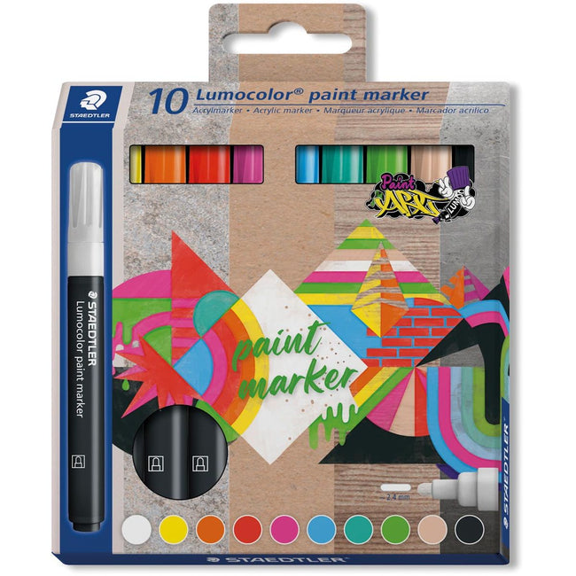 Staedtler - Marqueur peinture Lumocolor, lot de 10