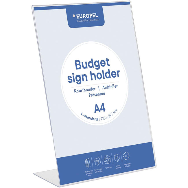 Europel - porte-brochures pel, avec pied en L, pi A4