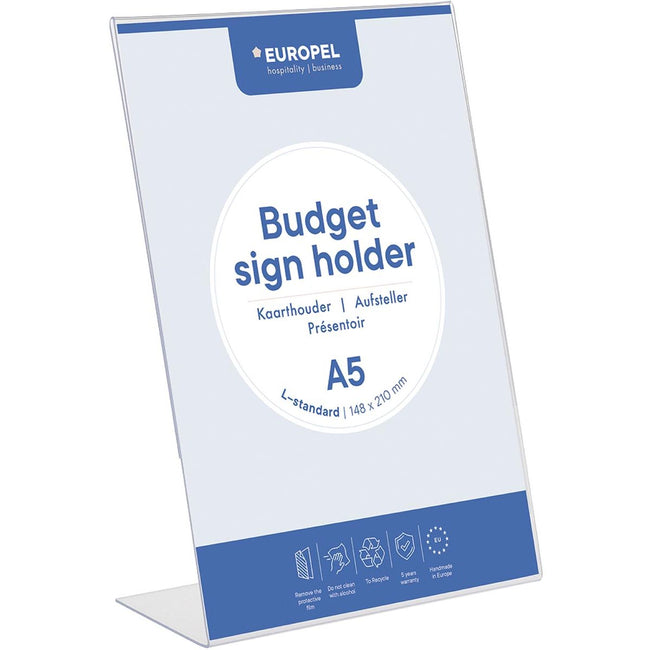 Europel - porte-brochures pel, avec pied en L, pi A5