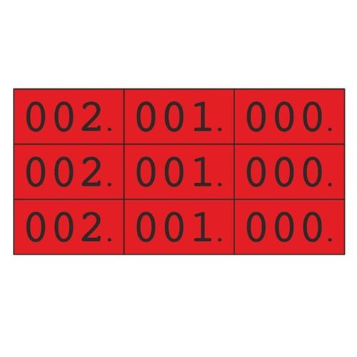 Klika - Numéro de similitude de chaussure rouge 3x no. 000-999