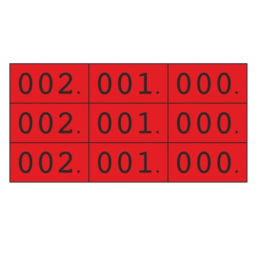 Klika -  Schoen-gelijkheidsnr rood 3x nr 000-999
