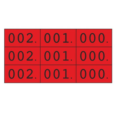 Klika -  Schoen-gelijkheidsnr rood 3x nr 000-999