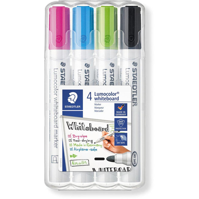 Staedtler - Marqueur pour tableau blanc Lumocolor 351 lot de 4 fun assortis