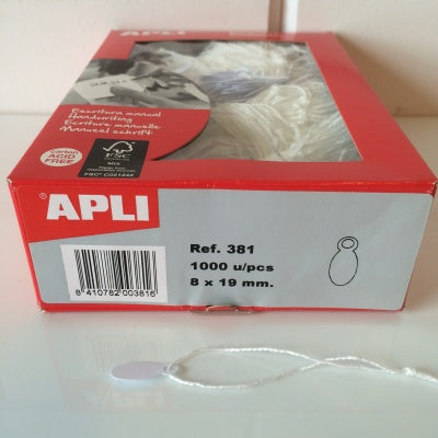 Klika - Étiquette suspendue avec cordon 8x19 mm 381-1000pcs 9 pièces
