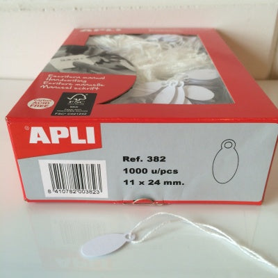 Klika -  Hangetiket met koord 11x24 mm 382-1000st