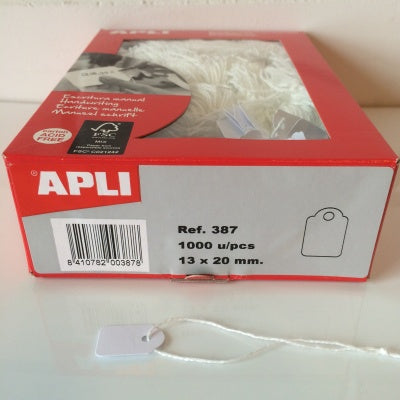 Klika - Hängeetikett mit Kordel 13x20 mm 387-1000 Stk