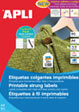 Klika - Étiquette laser + cordon 28x43 mm 50 feuilles a15s 2 pièces