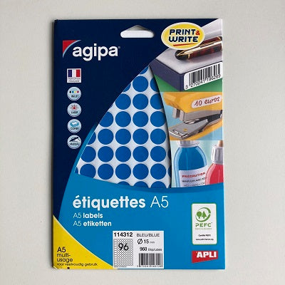 Klika -  mapje permanent 15mm rond blauw 960