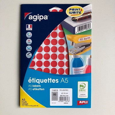 Klika -  mapje permanent 15mm rond rood 960