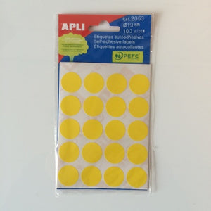 Klika -  mapje permanent 19mm rond geel 100x