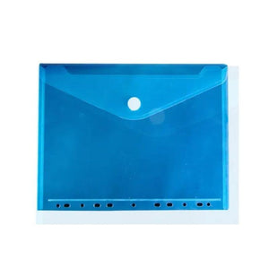 Sans marque - Chemise à documents, avec fermeture velcro, ft A4, perforé, bleu, paquet de 10 pièces