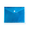 Sans marque - Chemise à documents, avec fermeture velcro, ft A4, perforé, bleu, paquet de 10 pièces