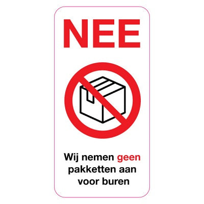 Klika -  Pictogram NEE Wij nemen GEEN pakketten