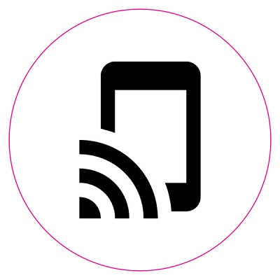 Klika -  Pictogram WiFi wit/zwart 10cm rond