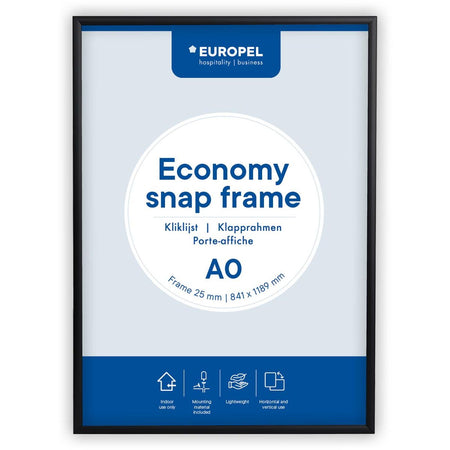 Europel - pel Klickrahmen Economy, Rahmen 25 mm, ft A0, schwarz