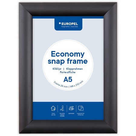 Europel -  pel clicklijst Economy, 25 mm, ft A5, zwart