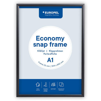 Europel -  pel clicklijst Economy, 25 mm, ft A1, zwart