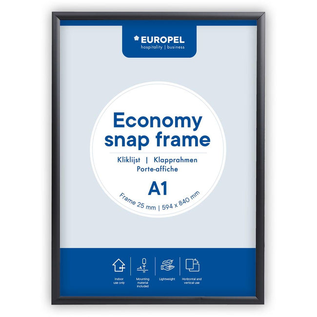 Europel - pel Klickrahmen Economy, Rahmen 25 mm, ft A1, schwarz