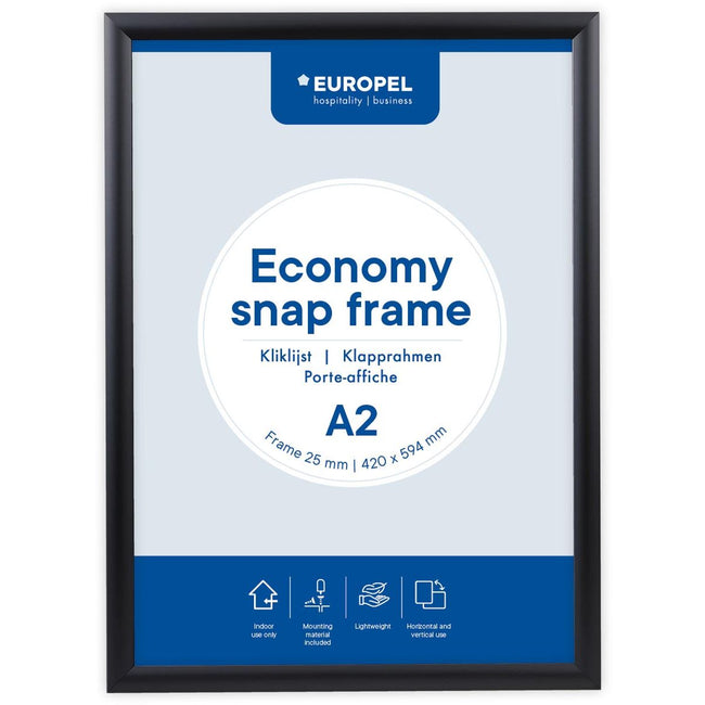 Europel - pel Klickrahmen Economy, Rahmen 25 mm, ft A2, schwarz