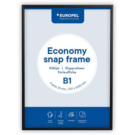 Europel - pel Klickrahmen Economy, Rahmen 25 mm, ft B1, schwarz
