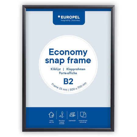 Europel -  pel clicklijst Economy, 25 mm, ft B2, zwart