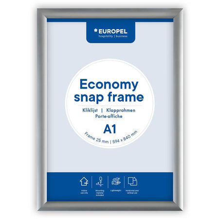 Europel - Cadre à pression Peel Economy A1 argent