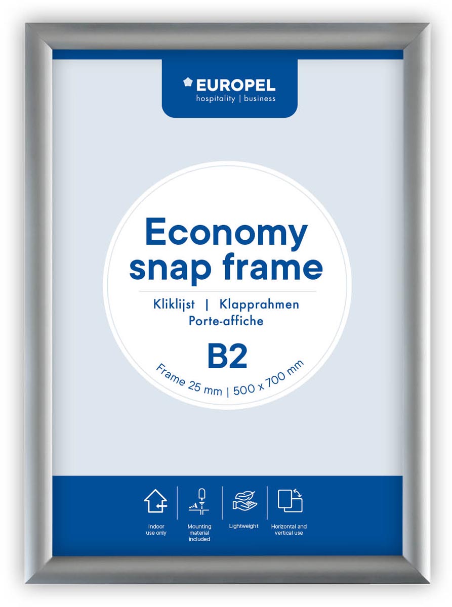 EUROPEL - Économie de clics Pel, liste 25 mm, ft B2, argent