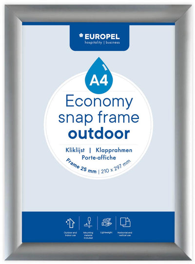 Europel -  pel clicklijst Economy, waterdicht, 25 mm, ft A4, zilver