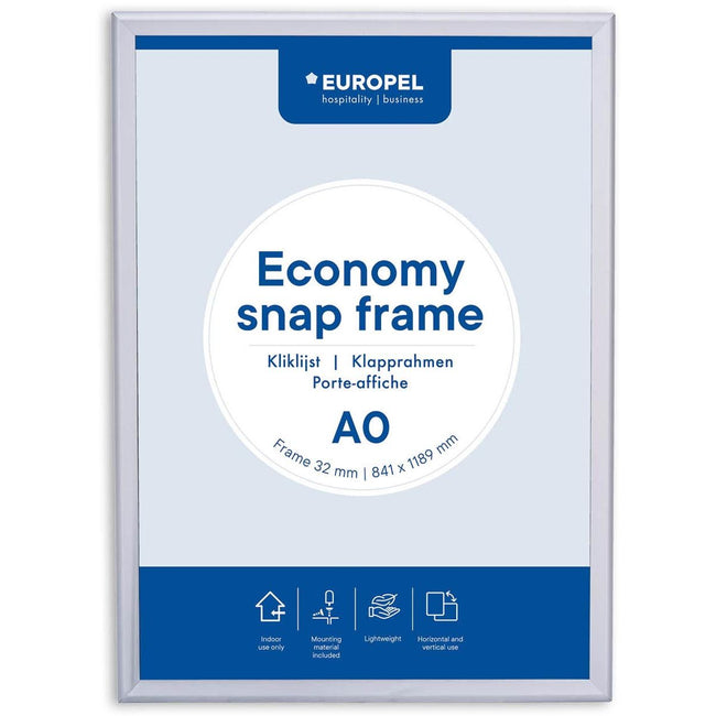 Europel -  pel Clicklijst Economy, lijst 32 mm, ft A0, zilver