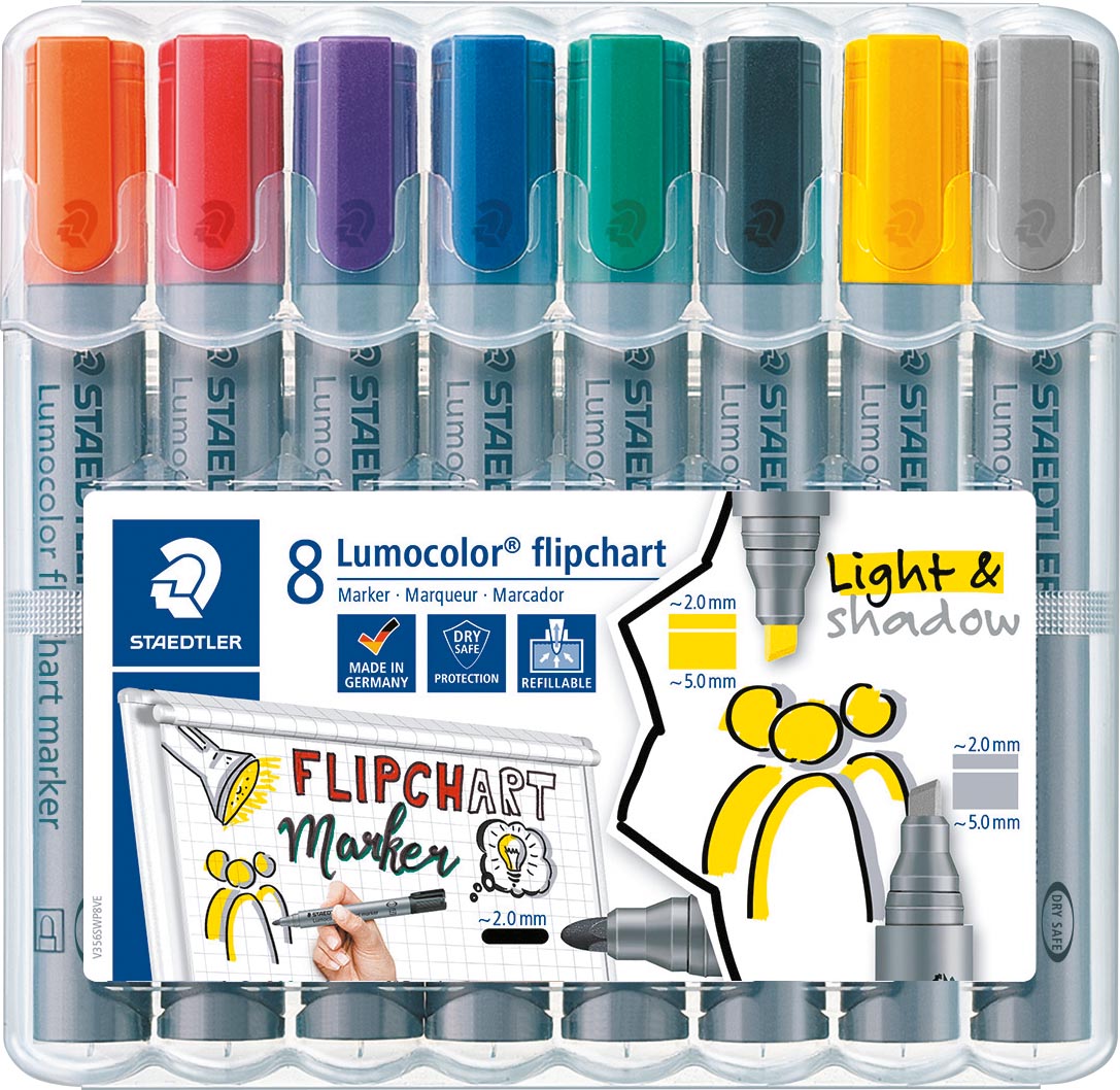 Staedtler -  merkstift Lumocolor Flipchart 8 stuks