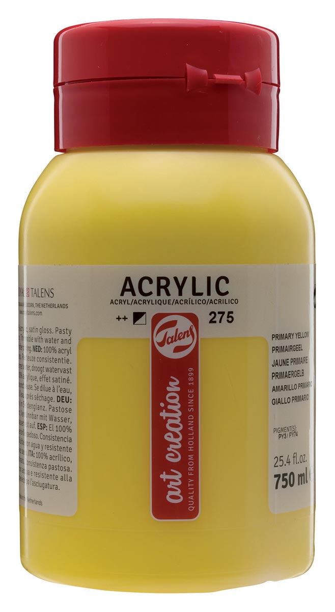 Talens Art Creation - Peinture acrylique Art Creation flacon de 750 ml, jaune primaire