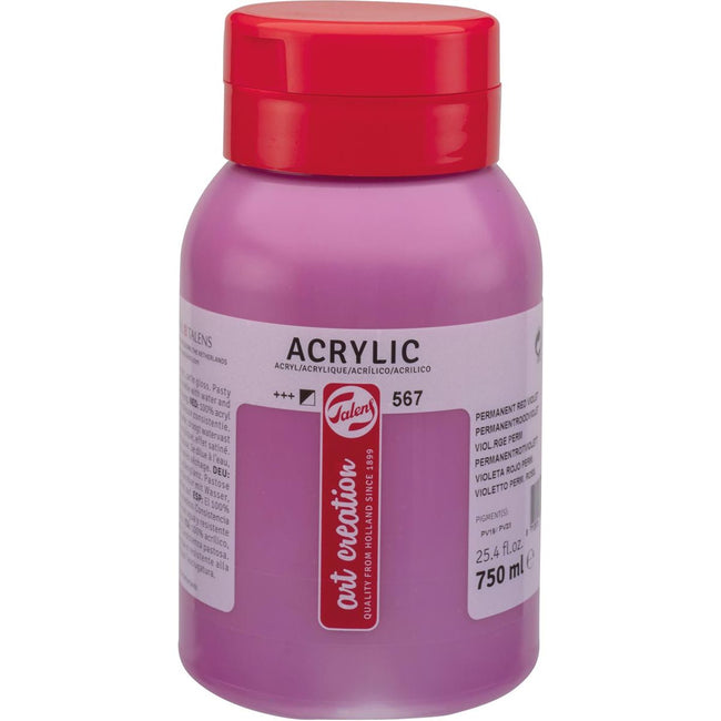 TALENS - Création d'art ACRYLIC PEINTH FIAL de 750 ml, violet rouge permanent