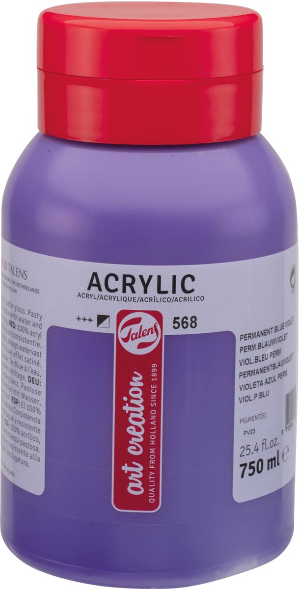 TALENS - Création d'art ACRYLIC PEINTH FIAL de 750 ml, violet bleu permanent