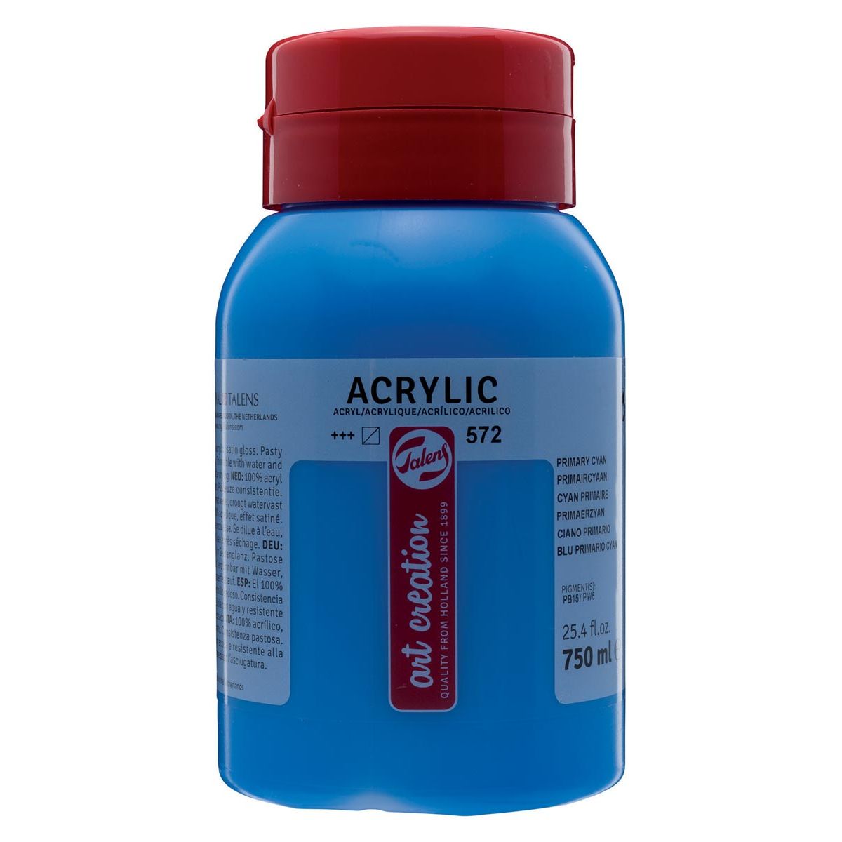 Talens Art Creation - Peinture acrylique Art Creation flacon de 750 ml, cyan primaire