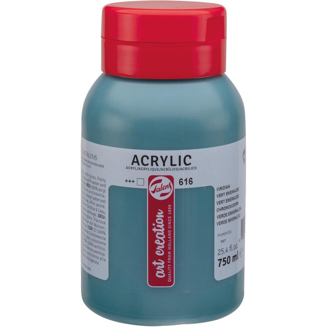 TALENS - Création d'art Vial de peinture acrylique de 750 ml, vert émerade