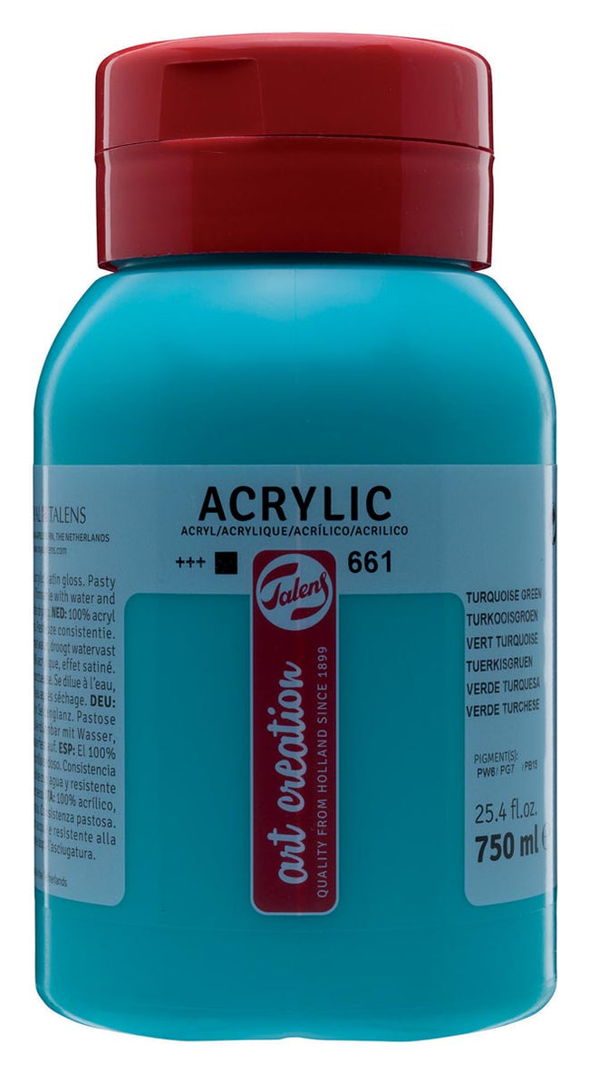 Talens Art Creation - Peinture acrylique Art Creation flacon de 750 ml, vert turquoise