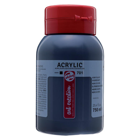Talens Art Creation - Peinture acrylique Art Creation flacon de 750 ml, noir ivoire