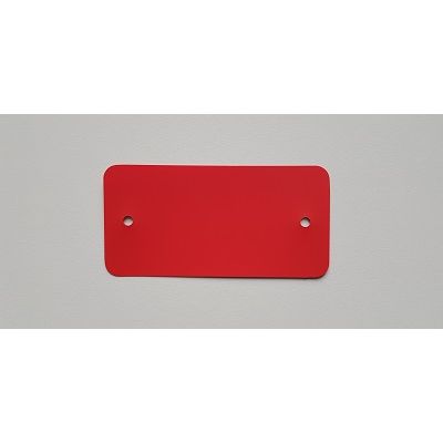 Klika -  PVC labels 64x118mm rood2xgat ronde hoek