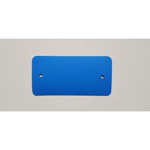 Klika -  PVC labels 64x118mm blauw2xgat rondehoek