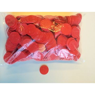 Klika -  Consumptiemunten rood met ster 500 stuks