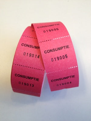 Klika - Chèques consommation en rouleau rose, rouge 500 rouleau 20 pièces