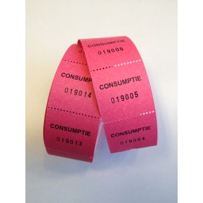 Klika - Chèques consommation en rouleau rose, rouge 500 rouleau 20 pièces