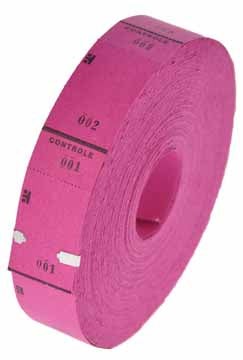 Klika - Ticketrol fuchsia-roze 30x65mm 1000 stuk - 20 stuks