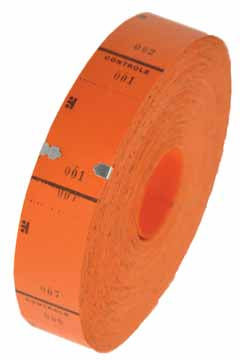 Klika -  Ticketrol oranje 30x65mm 1000 stuks