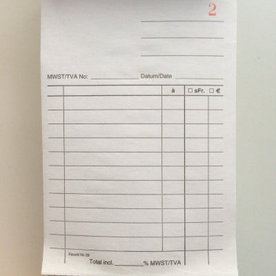 Klika - Livret de reçus neutre 10x15 cm Suisse 160 pièces