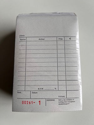 Klika - Carnet de reçus imprimé neutre 10x15 cm 160 pièces