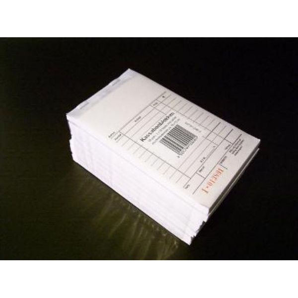Kassablok met doorslag + nummer met carbon en rekenkolommen 10 stuks