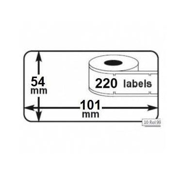 Klika - Thermo-etiketten 54x101mm 220 per rol - 20 stuks