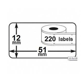 Klika - Thermo-etiketten 50x12mm 220 per rol - 20 stuks