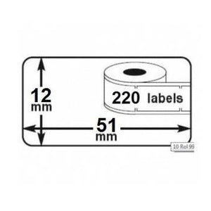 Klika -  Thermo-etiketten 50x12mm 220 per rol
